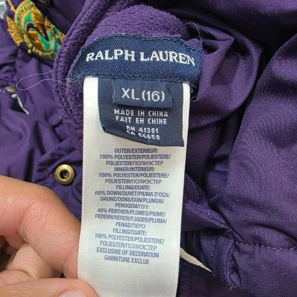 Ralph Lauren County Riders Jockey Club Vest Pony Reversible Down Vest YOUTH XL